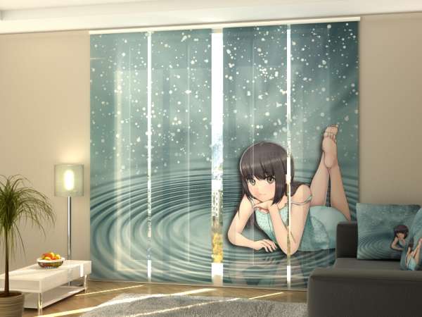 Sliding panel curtain (1-4 pts.): ANIME GIRL