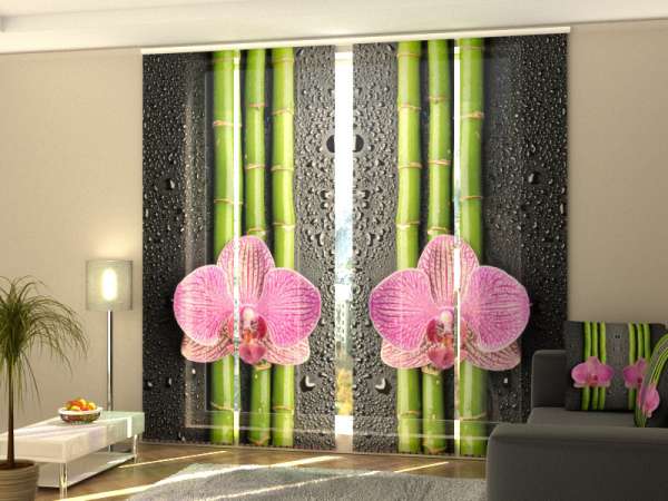 Sliding panel curtain (1-4 pts.): ORCHIDS AND BAMBOO 2