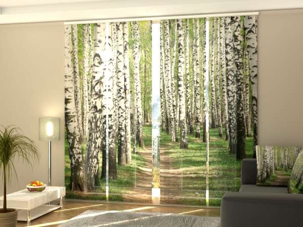 Sliding panel curtain (1-4 pts.): BIRCH FOREST