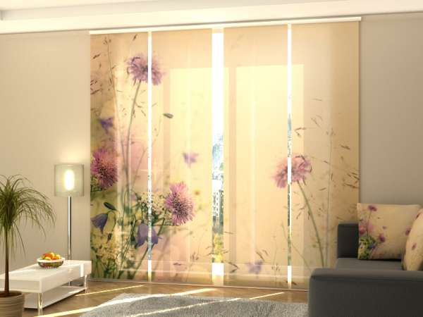 Sliding panel curtain (1-4 pts.): FLOWER FIELD