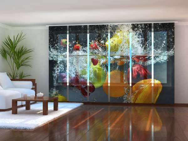 Sliding panel curtain (1-6 pts.): FRESH FRUIT ON WATER