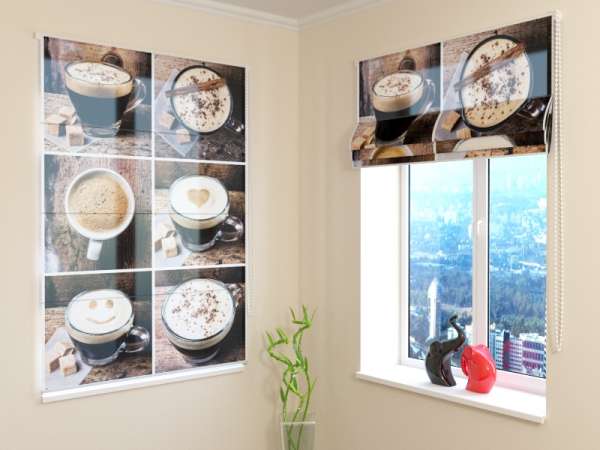 Roman blind: COFFEE COLLAGE 4