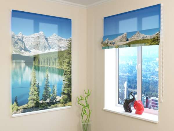 Roman blind: BEAUTIFUL MORAINE LAKE 2