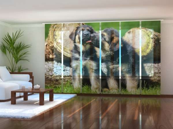 Sliding panel curtain (1-6 pts.): CUTE GERMAN SHEPHERD PUPPIES