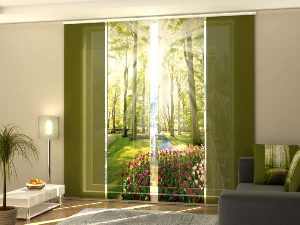 Sliding panel curtain (1-4 pts.): PARK TULIPS