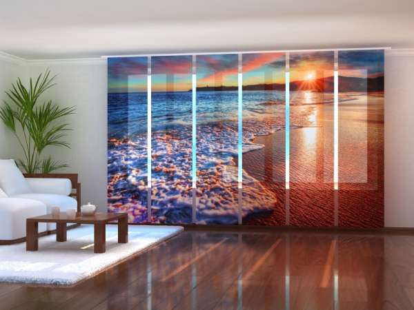 Sliding panel curtain (1-6 pts.): SUNSET OVER WAVES