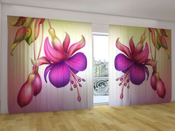 Panoramic curtain: PURPLE FLOWER