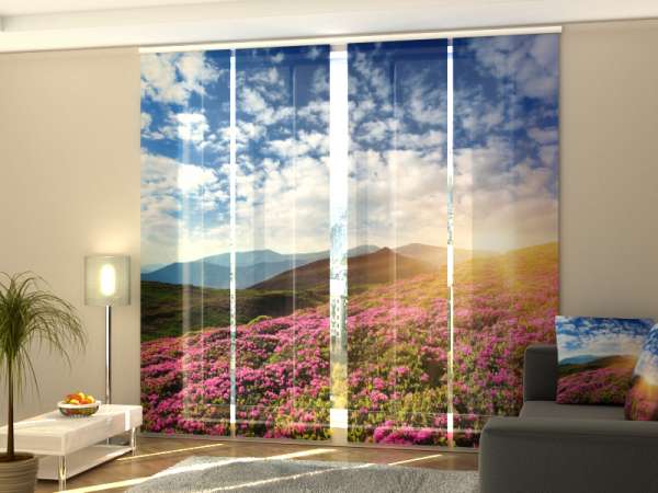 Sliding panel curtain (1-4 pts.): FLOWERS AND MOUNTAINS