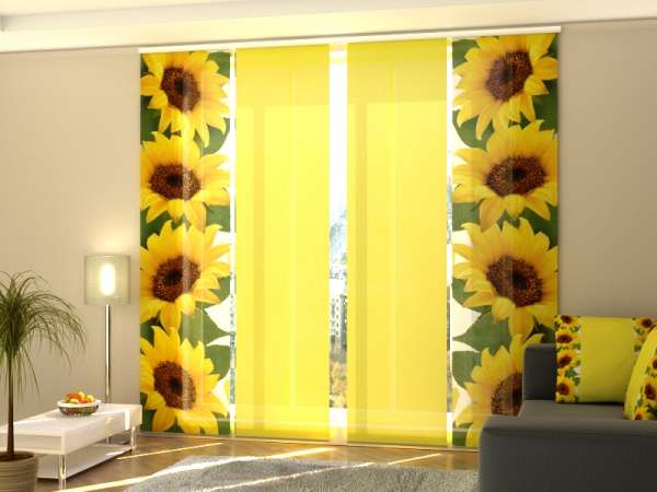 Sliding panel curtain (1-4 pts.): BEAUTIFUL SUNFLOWERS