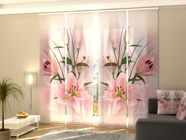 Sliding panel curtain (1-4 pts.): PRINCESS LILIES