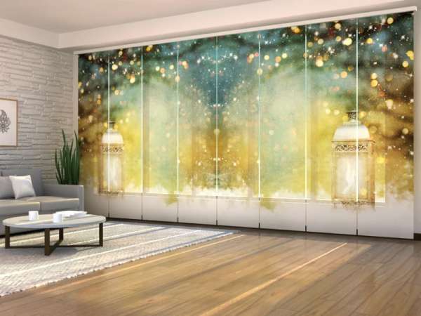 Sliding panel curtain (1-8 pts.): CHRISTMAS LANTERN