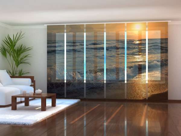 Sliding panel curtain (1-6 pts.): SUNSET ON THE SEASHORE