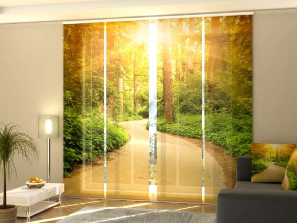 Sliding panel curtain (1-4 pts.): SUNNY WAY IN THE FOREST