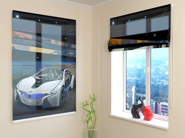 Roman blind: WHITE SUPERCAR