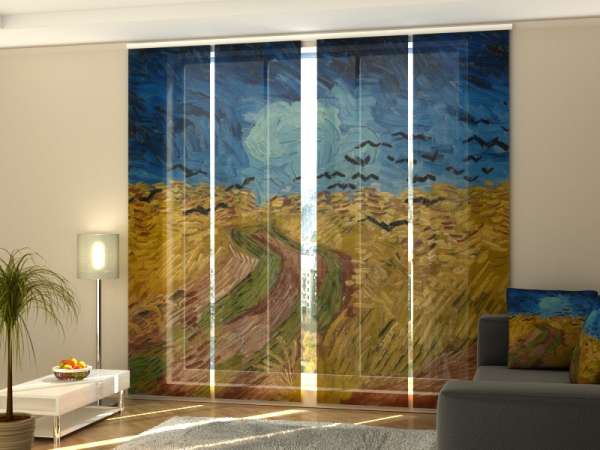 Sliding panel curtain (1-4 pts.): WHEATFIELD WITH CROWS