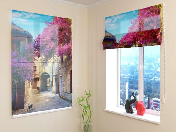 Roman blind: ITALIAN FLOWER ALLEY