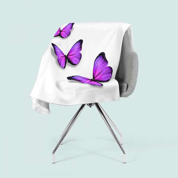 Fleece blanket: PURPLE BUTTERFLIES