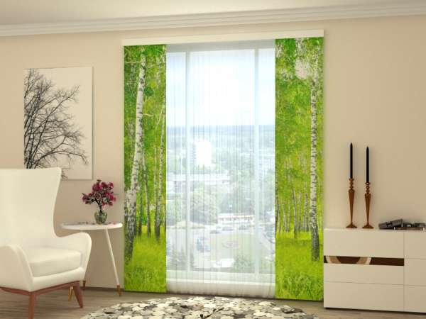 Sliding panel curtain (1-2 pts.): SUMMER BIRCH FOREST