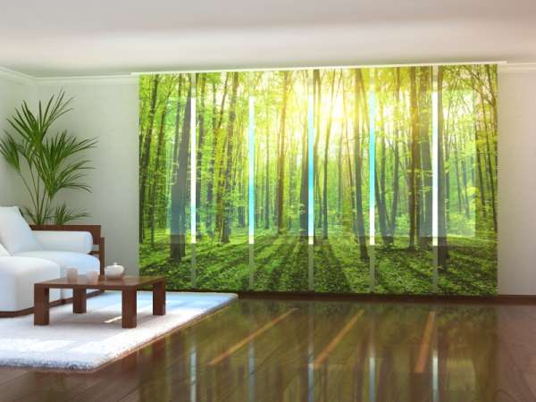 Sliding panel curtain (1-6 pts.): SUN RAYS IN FOREST 2