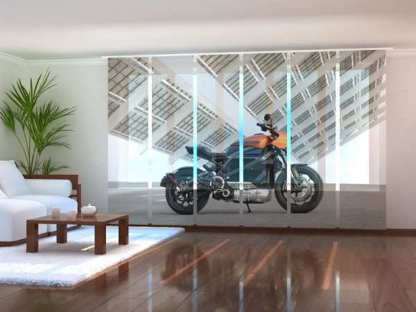 Sliding panel curtain (1-6 pts.): YELLOW HARLEY-DAVIDSON