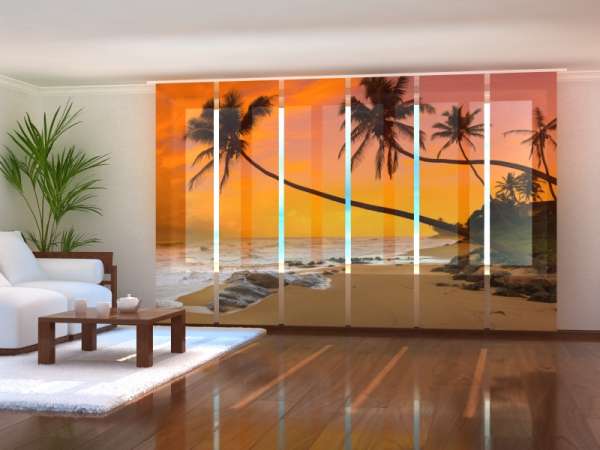 Sliding panel curtain (1-6 pts.): SUNSET IN SRI LANKA