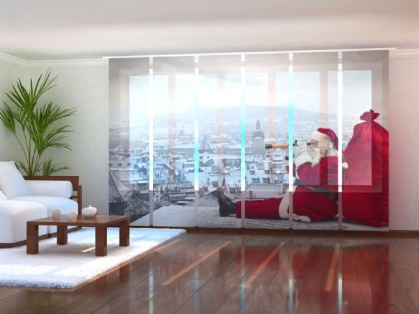 Sliding panel curtain (1-6 pts.): SANTA CLAUS ON THE ROOF