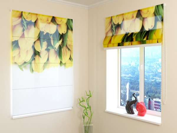 Roman blind: YELLOW TULIPS