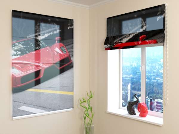 Roman blind: RED SUPERCAR