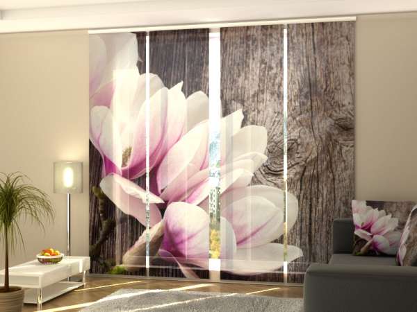 Sliding panel curtain (1-4 pts.): MAGNOLIAS ON THE WOOD