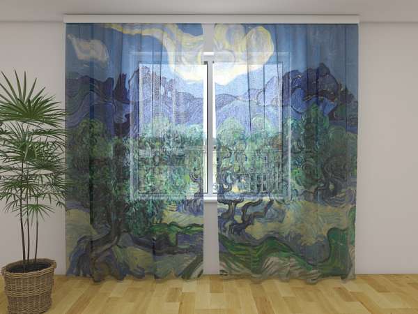 Chiffon curtain: VAN GOGH'S THE OLIVE TREES