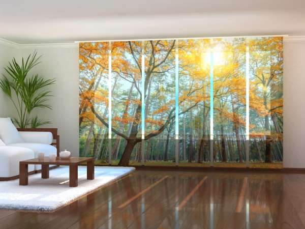 Sliding panel curtain (1-6 pts.): SUN IN THE FOREST