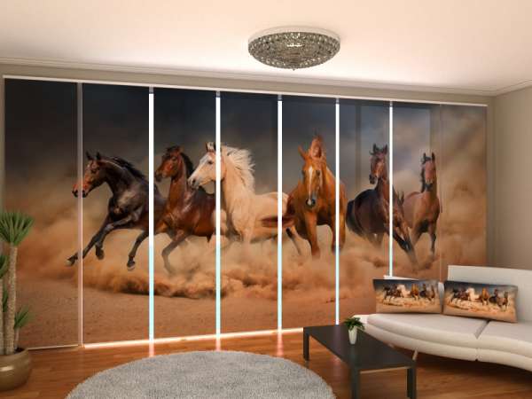 Sliding panel curtain (1-8 pts.): HERD OF HORSES 1