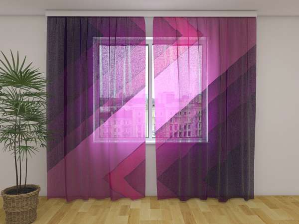 Chiffon curtain: PURPLE LINES