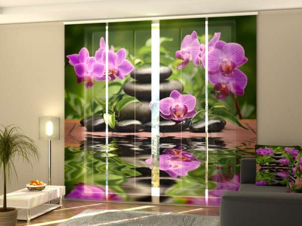 Sliding panel curtain (1-4 pts.): ORCHIDS IN THE GARDEN