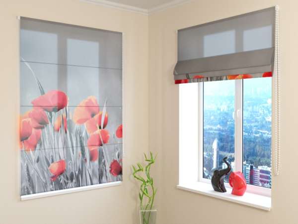 Roman blind: WILD POPPIES