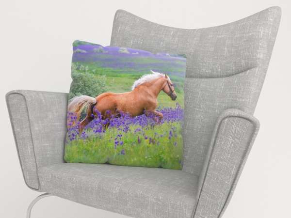 Pillowcase: PALOMINO HORSE ON THE FLOWERS FIELD