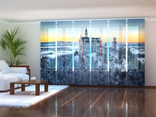 Sliding panel curtain (1-6 pts.): NEUSCHWANSTEIN CASTLE IN WINTER