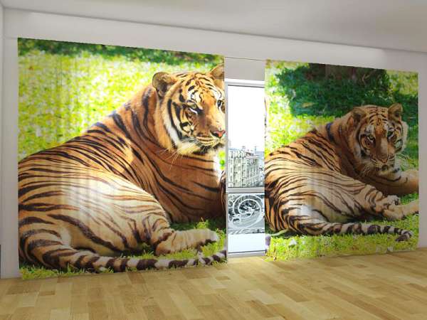 Panoramic curtain: BENGAL TIGERS