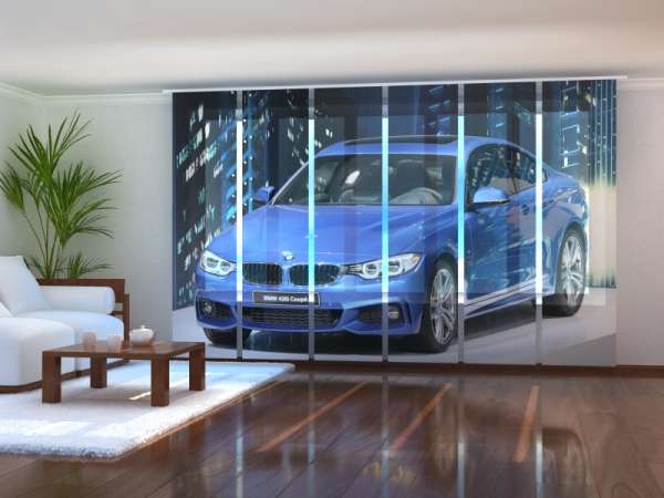 Sliding panel curtain (1-6 pts.): BLUE BMW