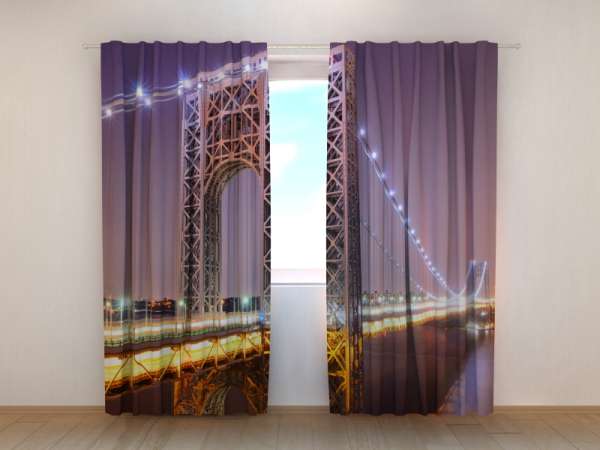 Photo curtain: G. WASHINGTON BRIDGE AT NIGHT