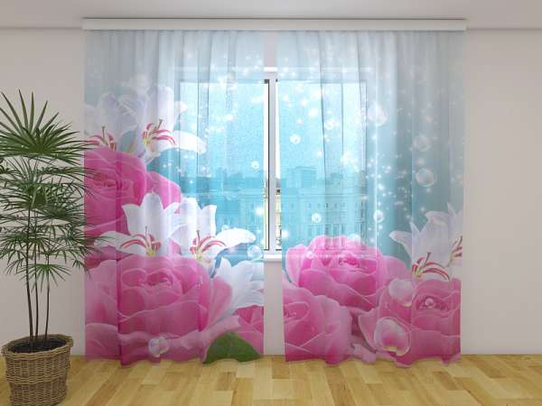 Chiffon curtain: FLUFFY ROSES