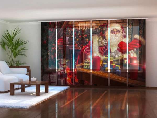 Sliding panel curtain (1-6 pts.): SANTA CLAUS AND GIFTS