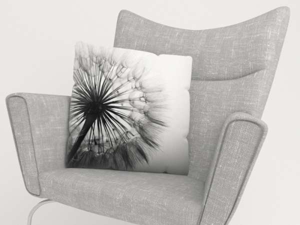 Pillowcase: AMAZING DANDELION BLACK AND WHITE