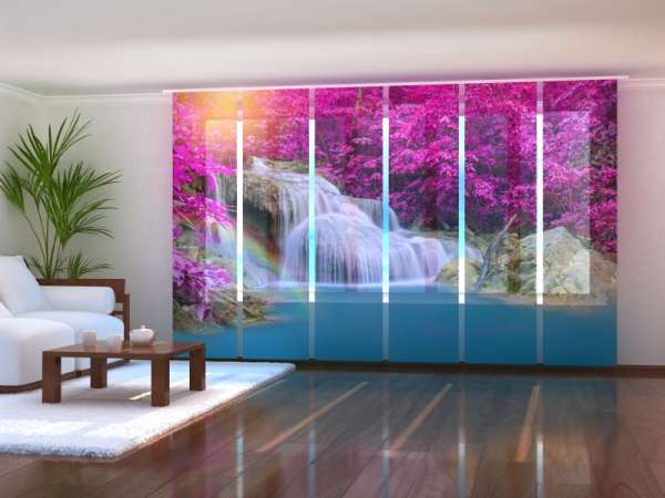 Sliding panel curtain (1-6 pts.): FLOWERS AT THE WATERFALL 2