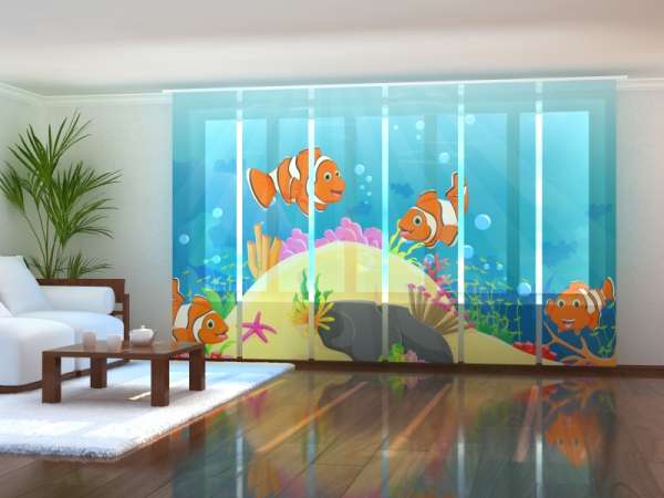 Sliding panel curtain (1-6 pts.): CLOWNFISHES