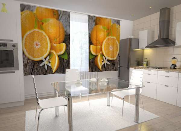 Kitchen curtain: FRESH ORANGES