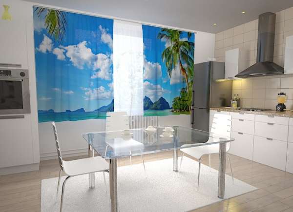 Kitchen curtain: ON THE BEACH