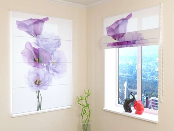 Roman blind: PURPLE FLOWERS