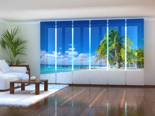 Sliding panel curtain (1-6 pts.): MAURITIUS BEACH