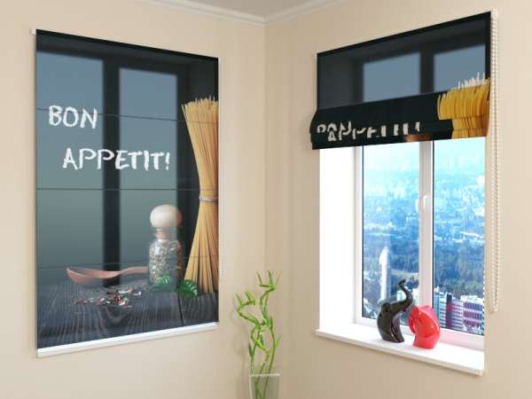 Roman blind: BON APPETIT